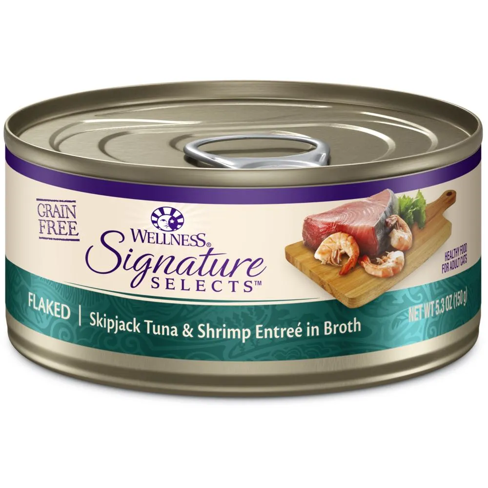 20% OFF: Wellness CORE Signature Selects Flaked Skipjack Tuna & Shrimp Grain-Free Canned Cat Food