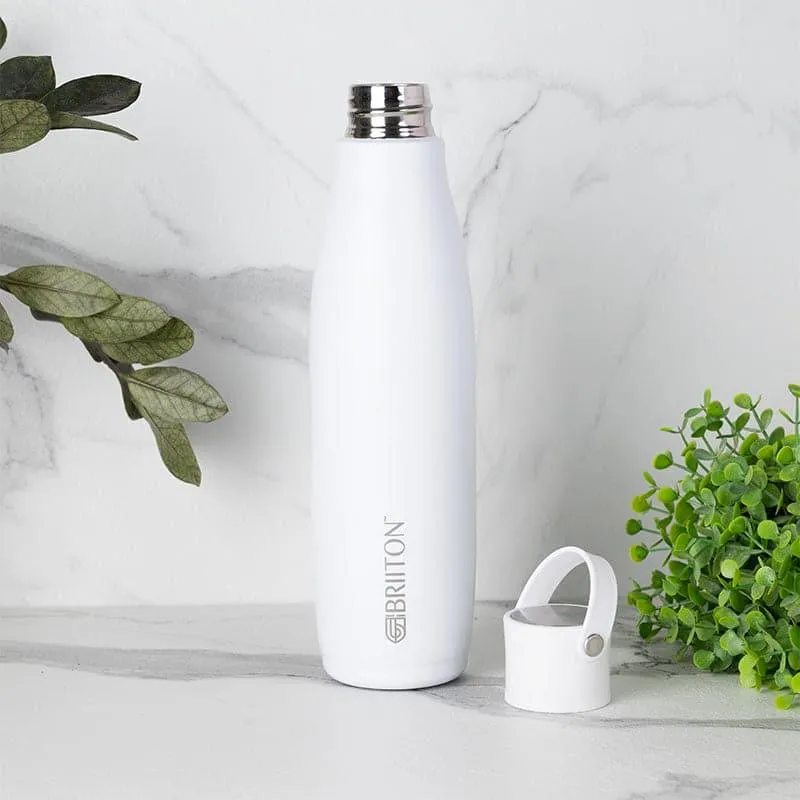 Aquaro 750 ML Hot & Cold Thermos Water Bottle (White & Grey) - Set Of Two