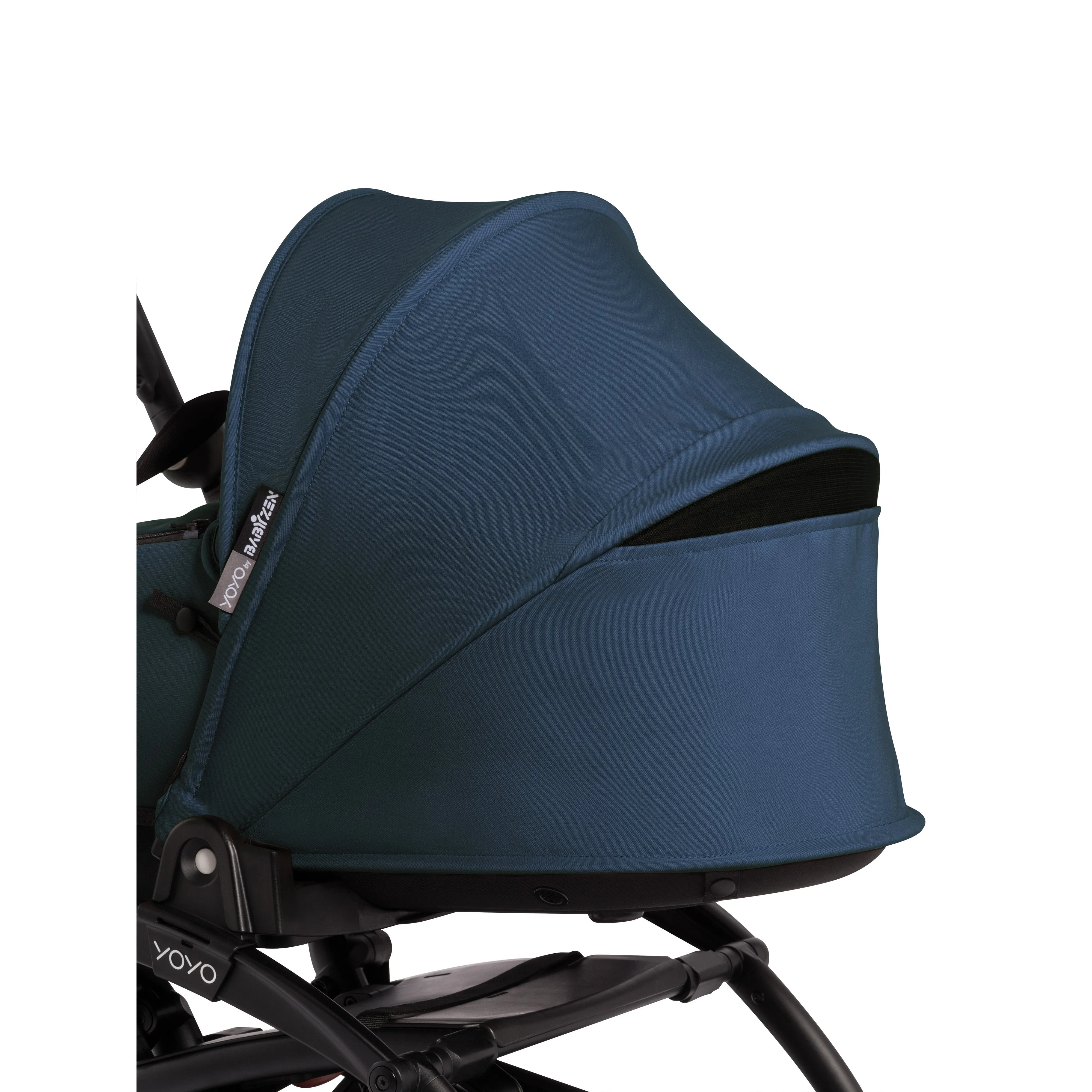 BABYZEN YOYO² Baby Stroller Set - White Frame with Navy Blue Bassinet
