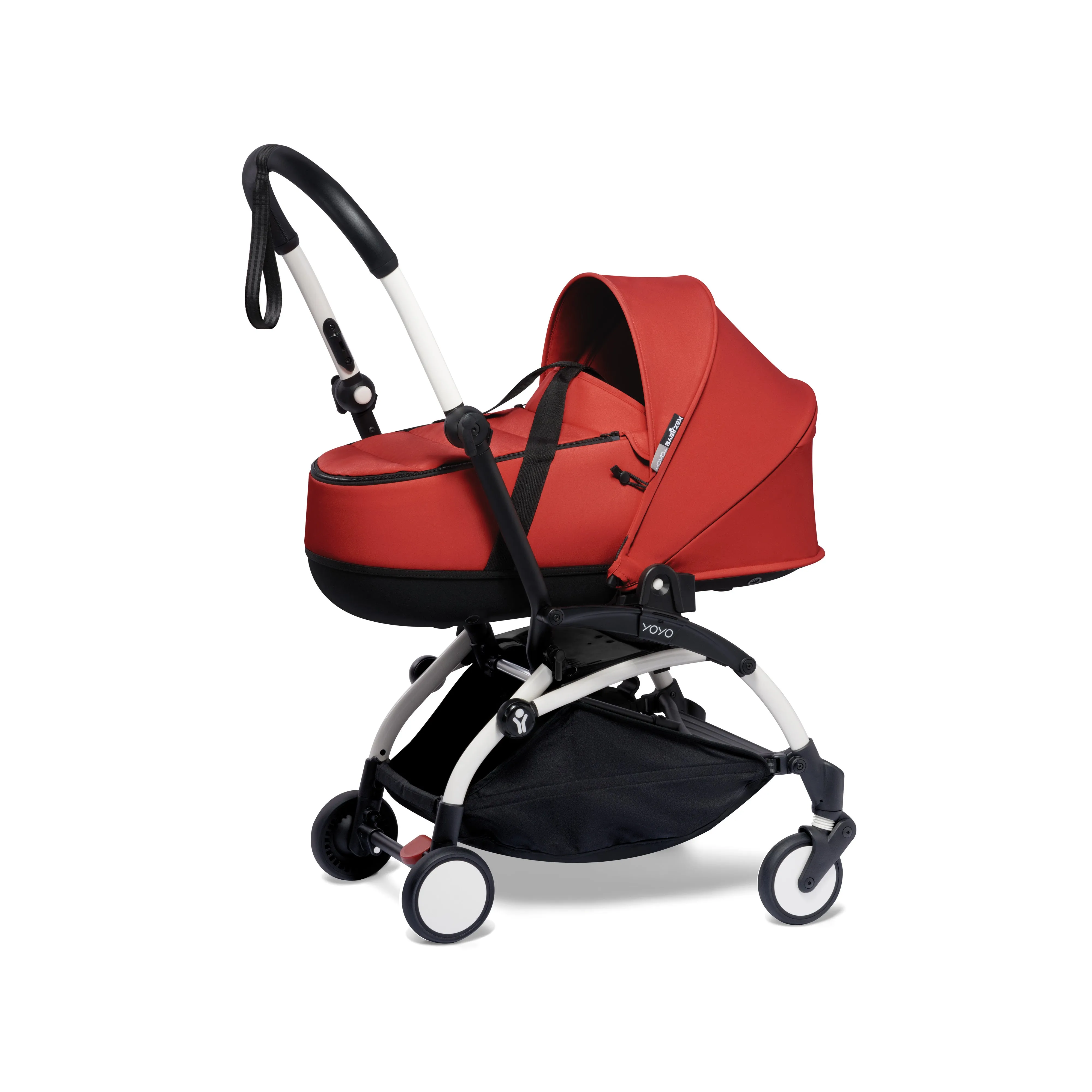 BABYZEN YOYO² Baby Stroller Set - White Frame with Red Bassinet