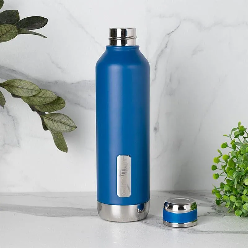 Bristo Sip 750 ML Hot & Cold Thermos Water Bottle (White & Blue) - Set Of Two