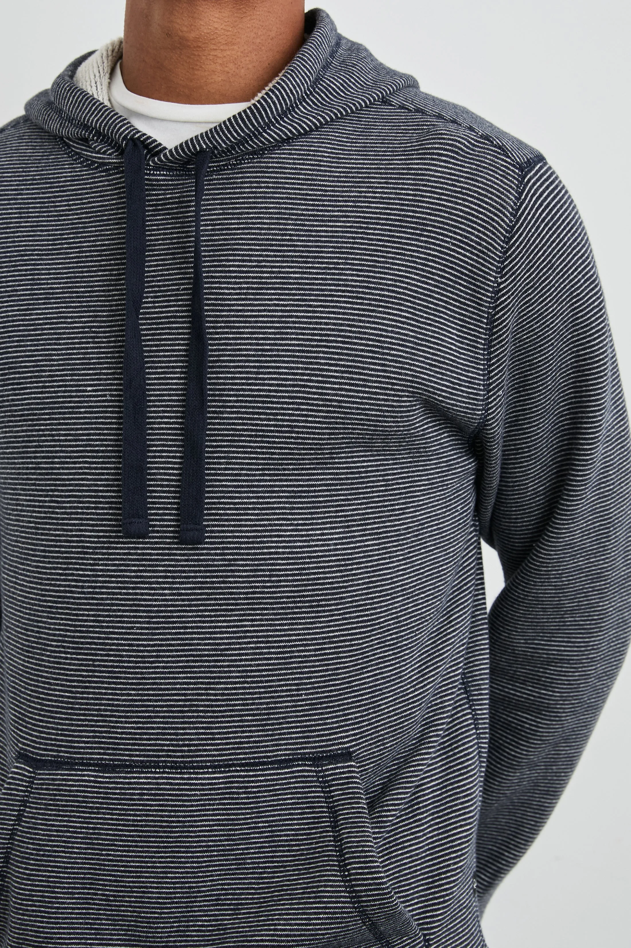 CALVIN HOODIE - NAVY CREAM STRIPE