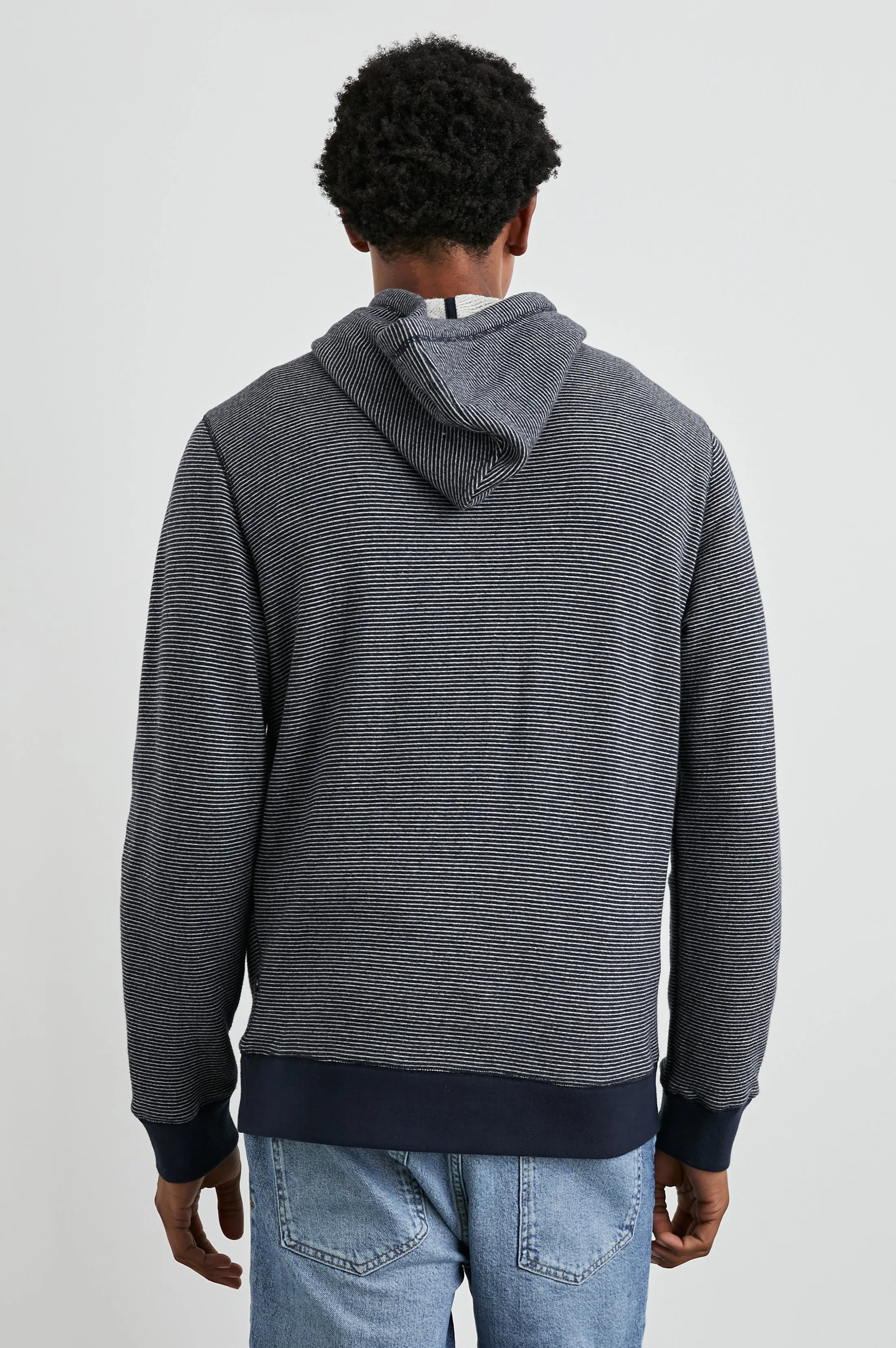 CALVIN HOODIE - NAVY CREAM STRIPE