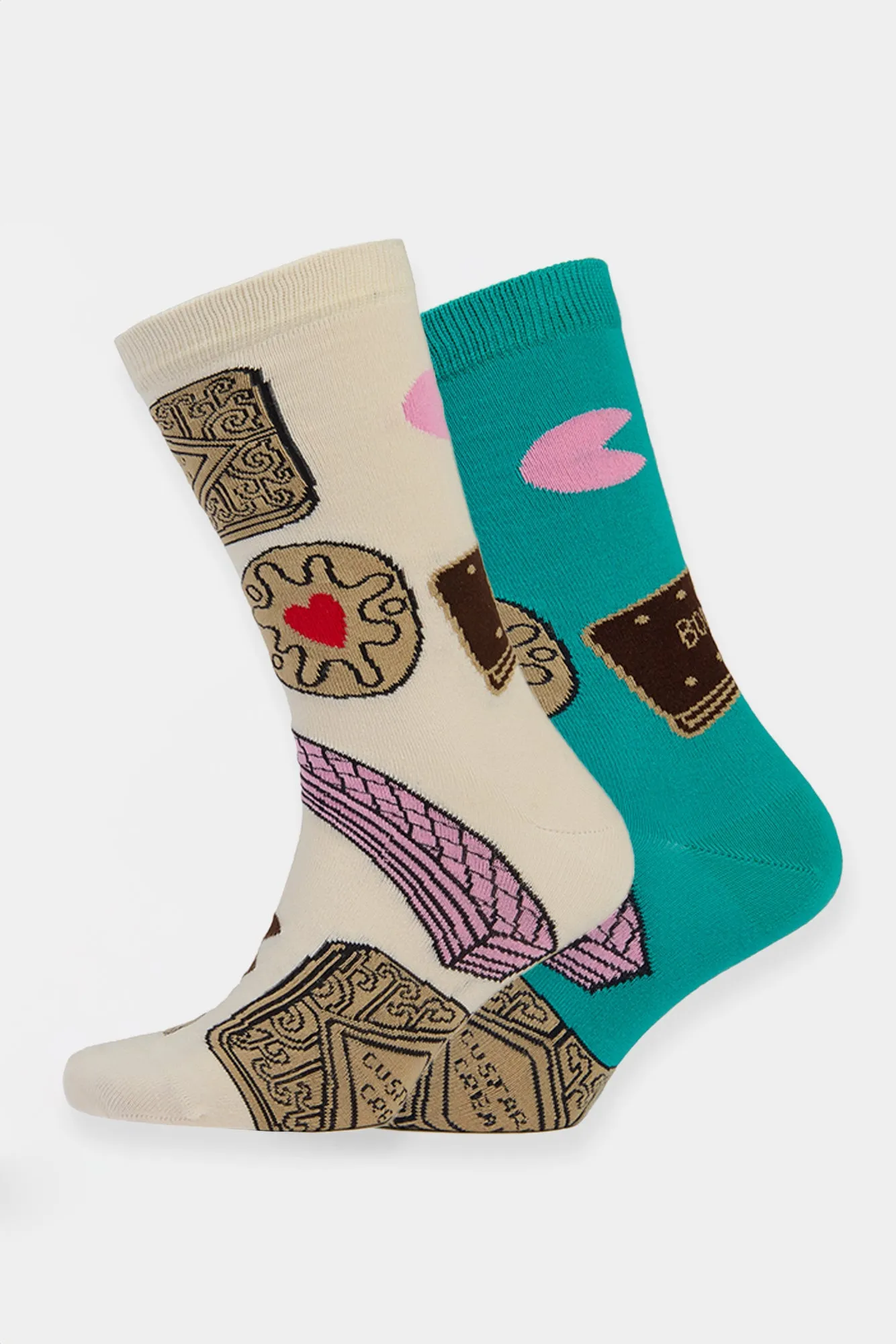 Graphic Cotton Sock 2 Pack - Biscuits