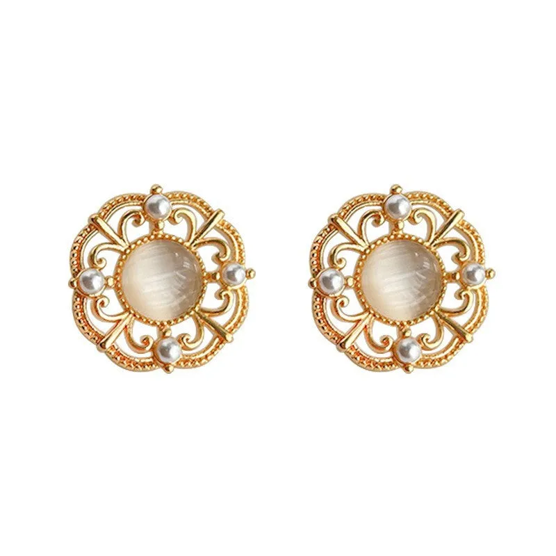 Hollow Cat's Eye Stone  Earrings