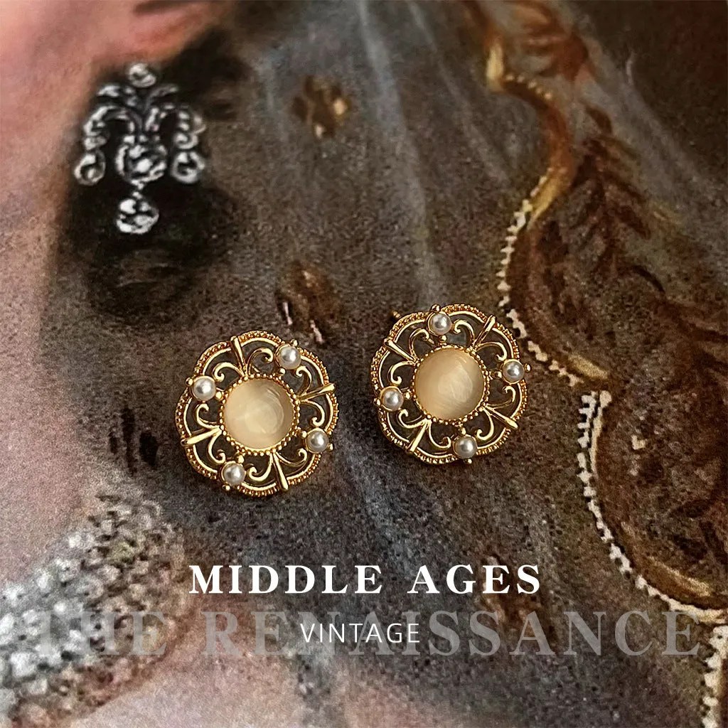 Hollow Cat's Eye Stone  Earrings
