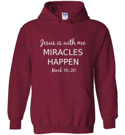 Jesus is With Me, Front Print Heavy Blend Hoodie - 10 Colors