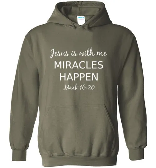 Jesus is With Me, Front Print Heavy Blend Hoodie - 10 Colors