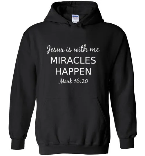 Jesus is With Me, Front Print Heavy Blend Hoodie - 10 Colors