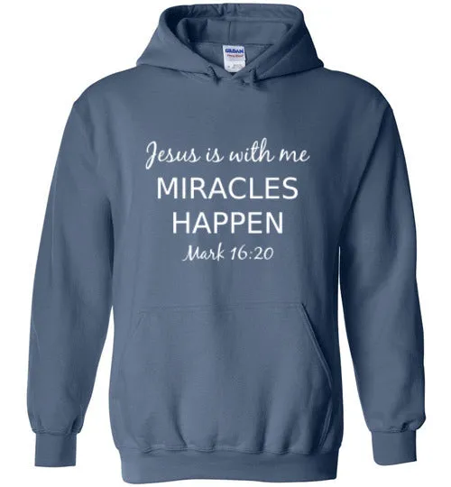 Jesus is With Me, Front Print Heavy Blend Hoodie - 10 Colors
