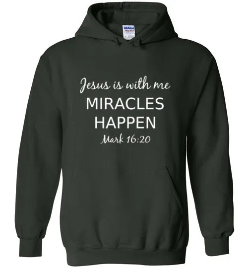 Jesus is With Me, Front Print Heavy Blend Hoodie - 10 Colors