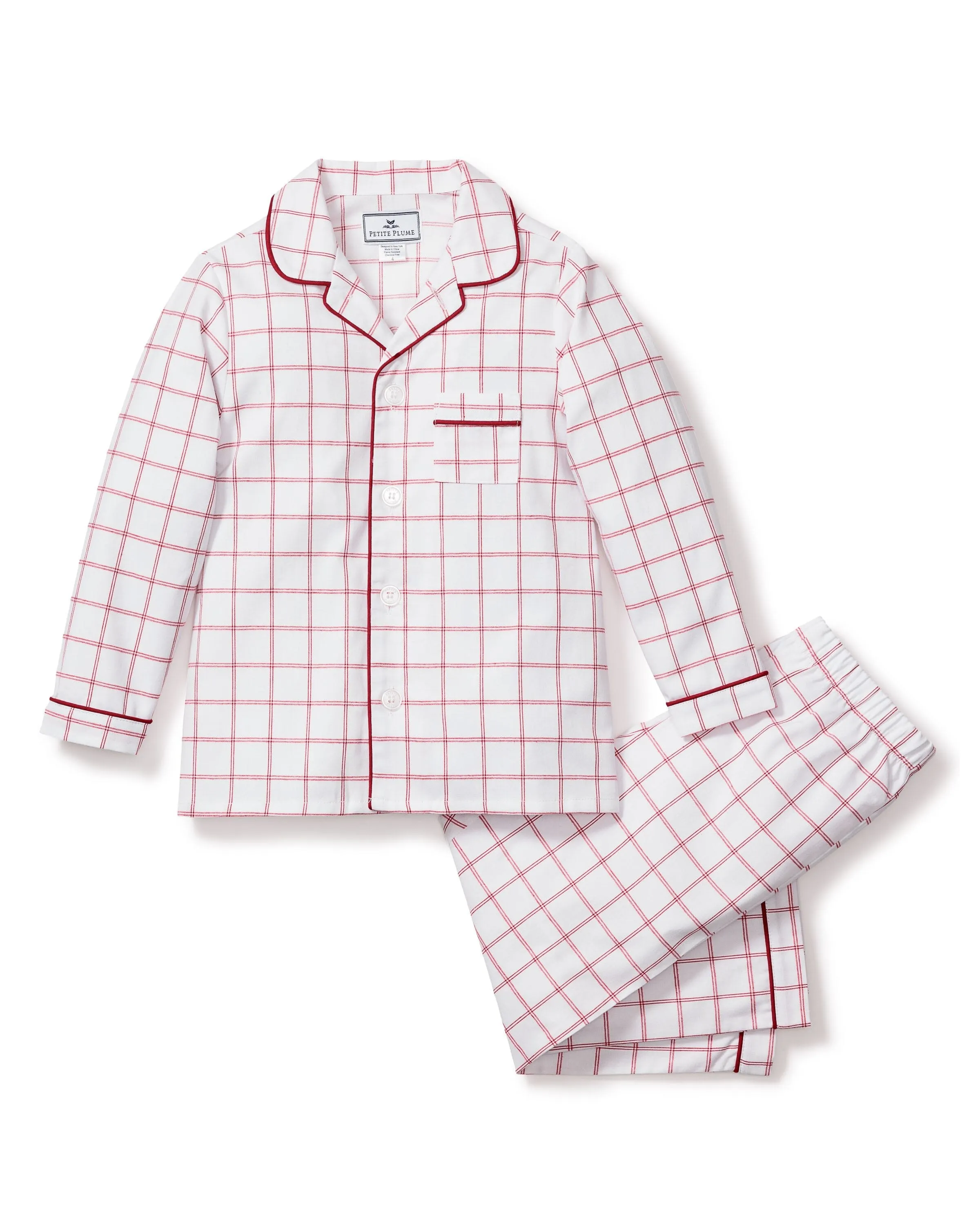 Kid's Twill Pajama Set | Garnet Tattersall
