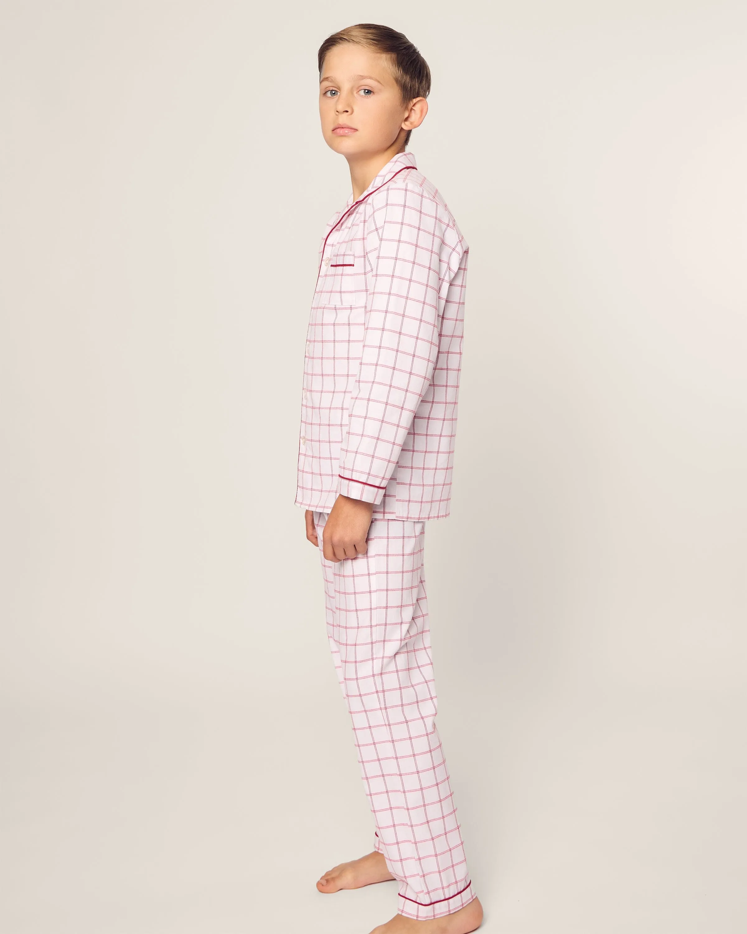 Kid's Twill Pajama Set | Garnet Tattersall