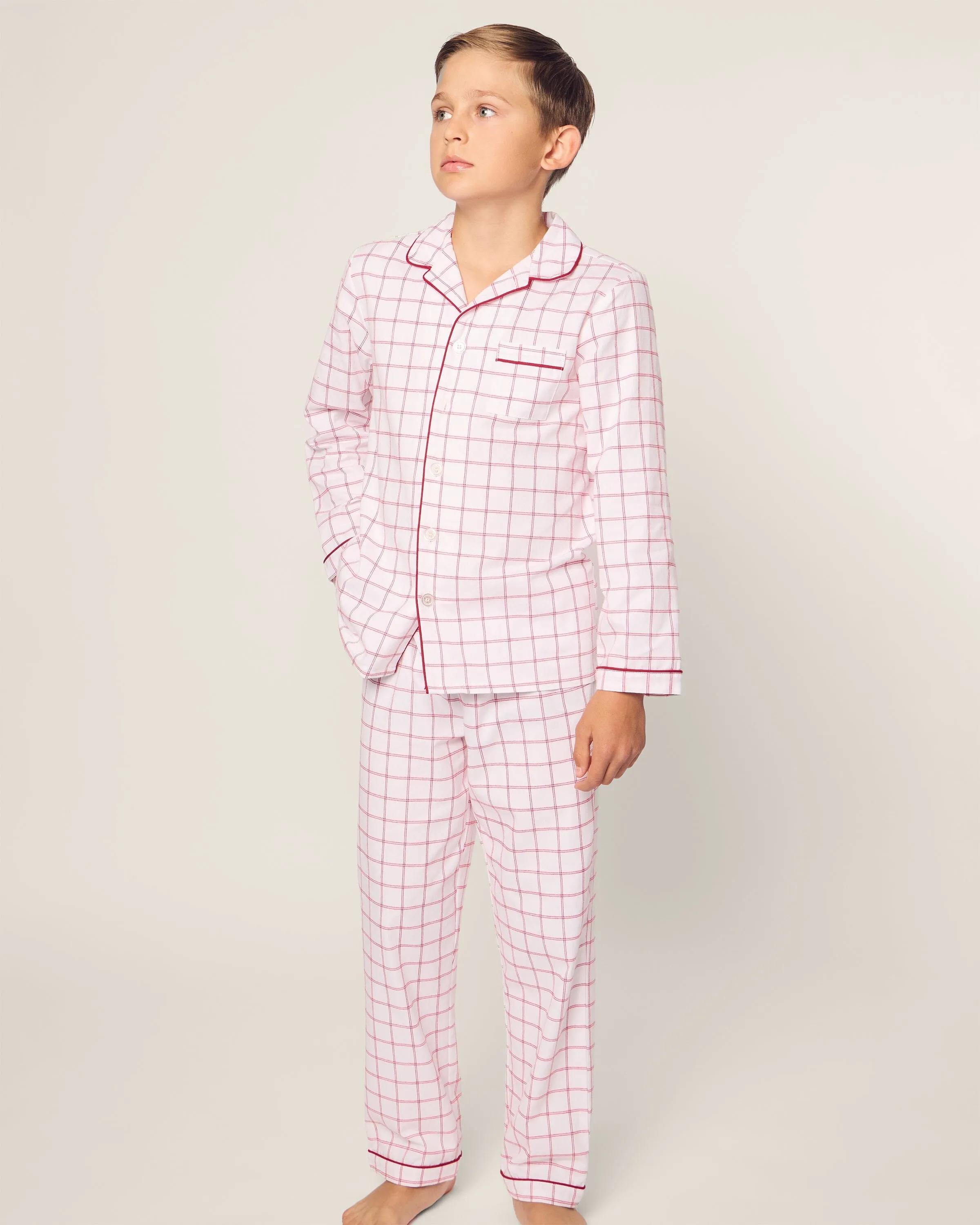 Kid's Twill Pajama Set | Garnet Tattersall