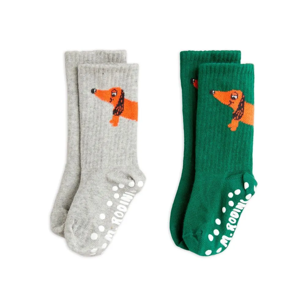 Mini Rodini Dog 2Pk anti slip Socks