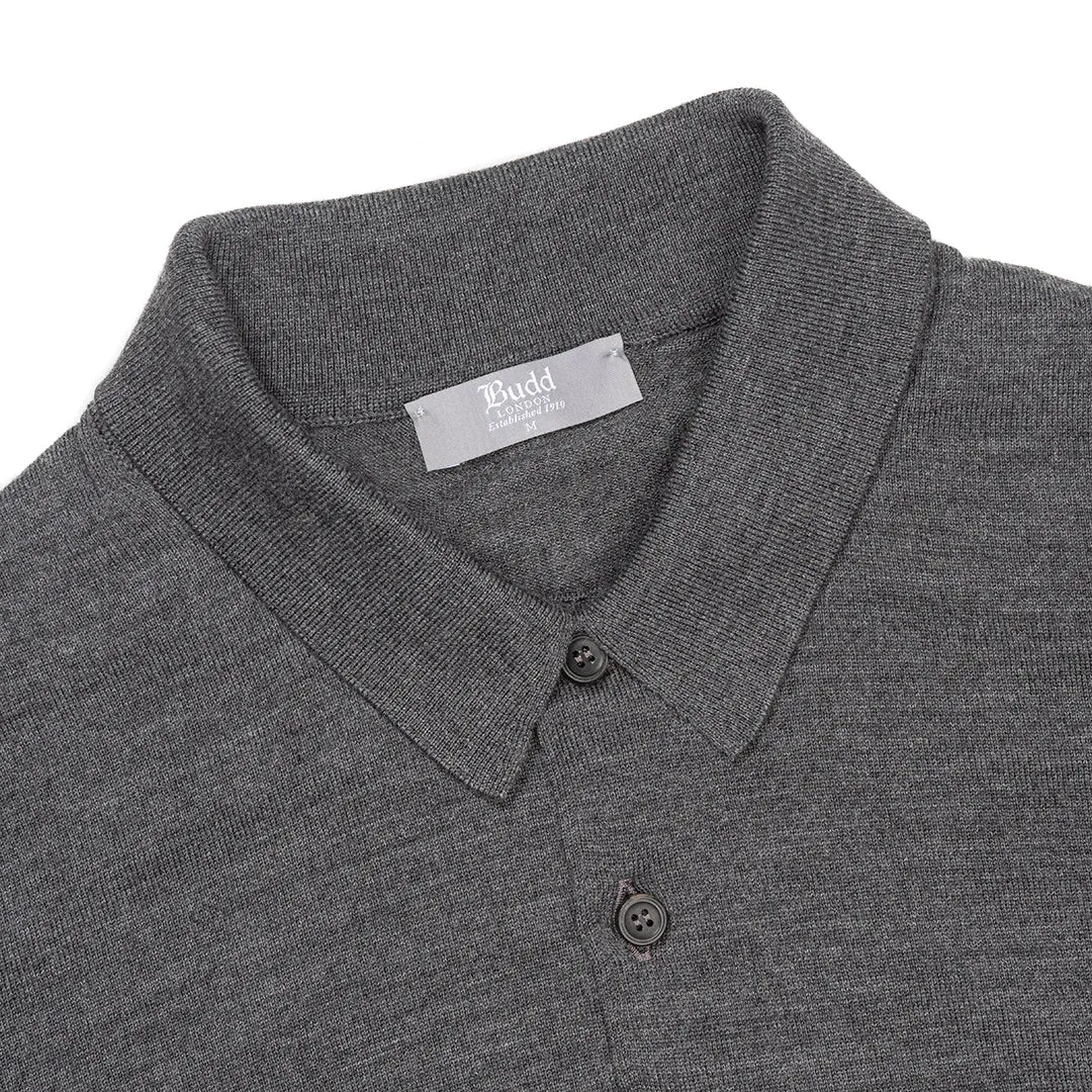 Plain Wool Sports Shirt in Smoke