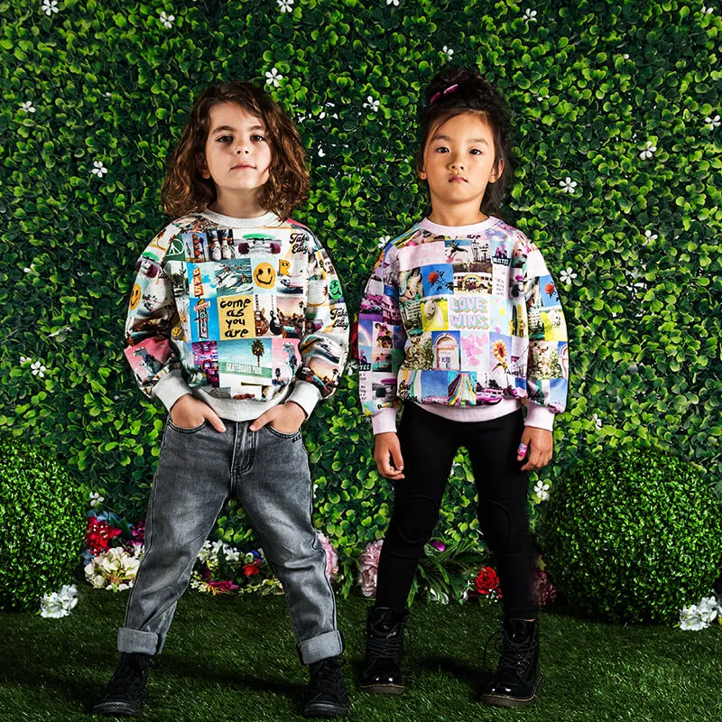 Rock Your Kid Grey Collage Sweatshirt