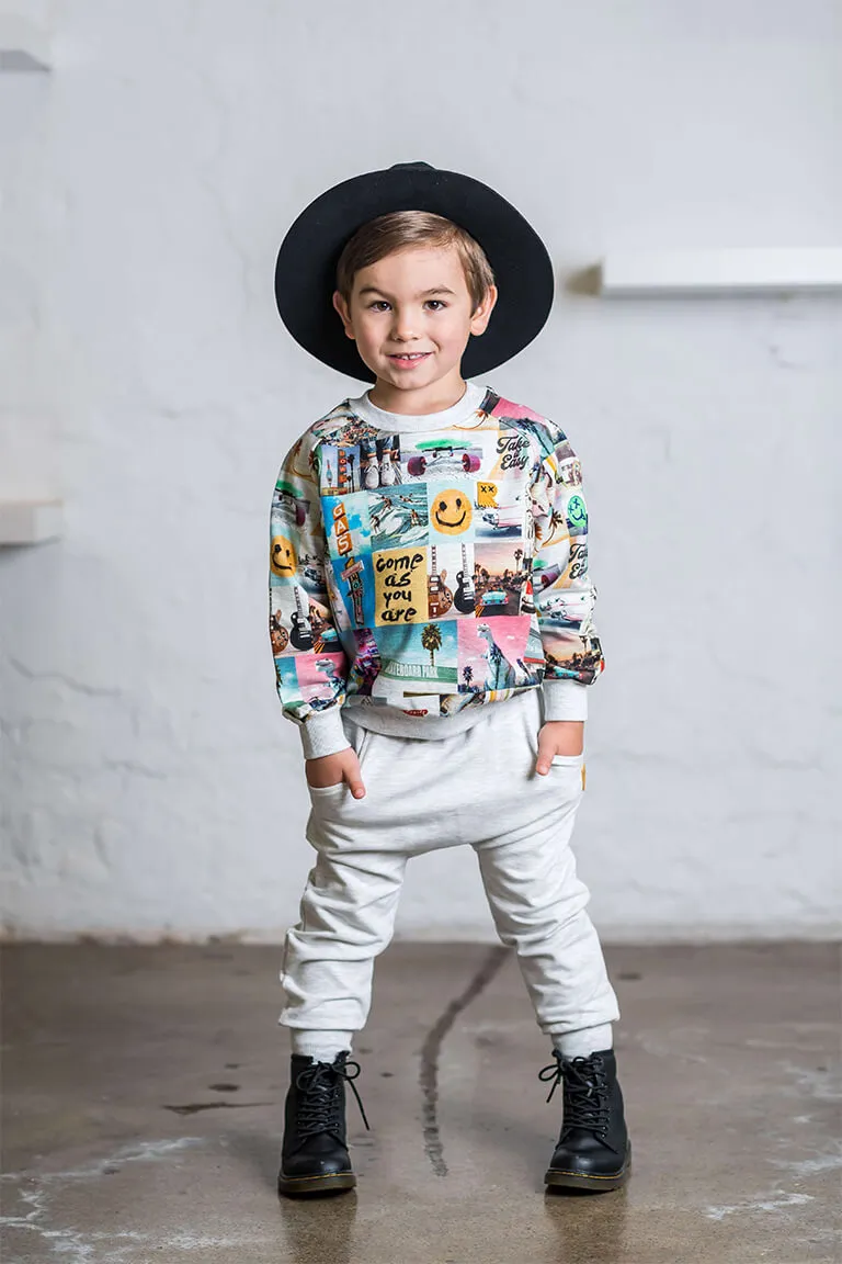 Rock Your Kid Grey Collage Sweatshirt