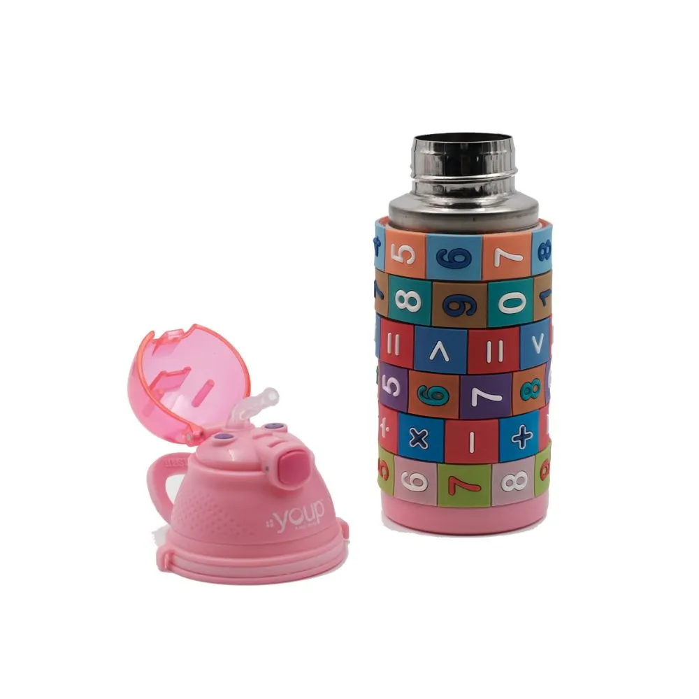 Youp Stainless Steel Insulated Pink Color Kids Sipper Bottle Yp402 - 400 Ml